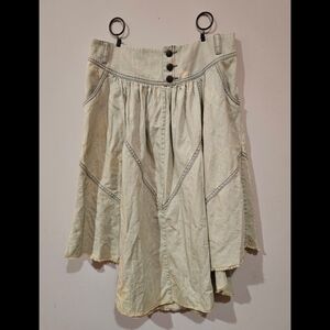 Denim Button Midi Skirt